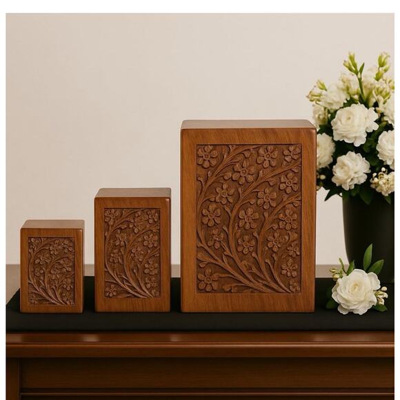Keepsake Urn for Ashes, Wooden Urn for Human Pet Ash Funeral Cremation Urn Small - Picture 1 of 8